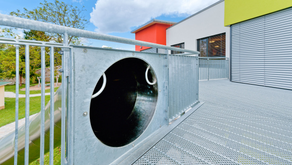 atlantics stainless steel slides daycare centre gimbsheim evacuation tubes 107093 entrance