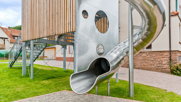 atlantics stainless steel slides daycare centre waldaschaff evacuation dry tubes 117186
