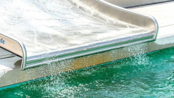 atlantics stainless steel slides open air swimming pool aura euervillage bayern pool 137517
