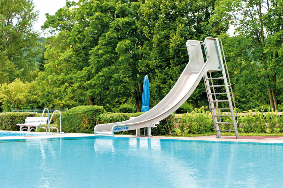 atlantics stainless steel slides open air swimming pool bathroom koenig bathroomkoenig bayern pool pool 117270
