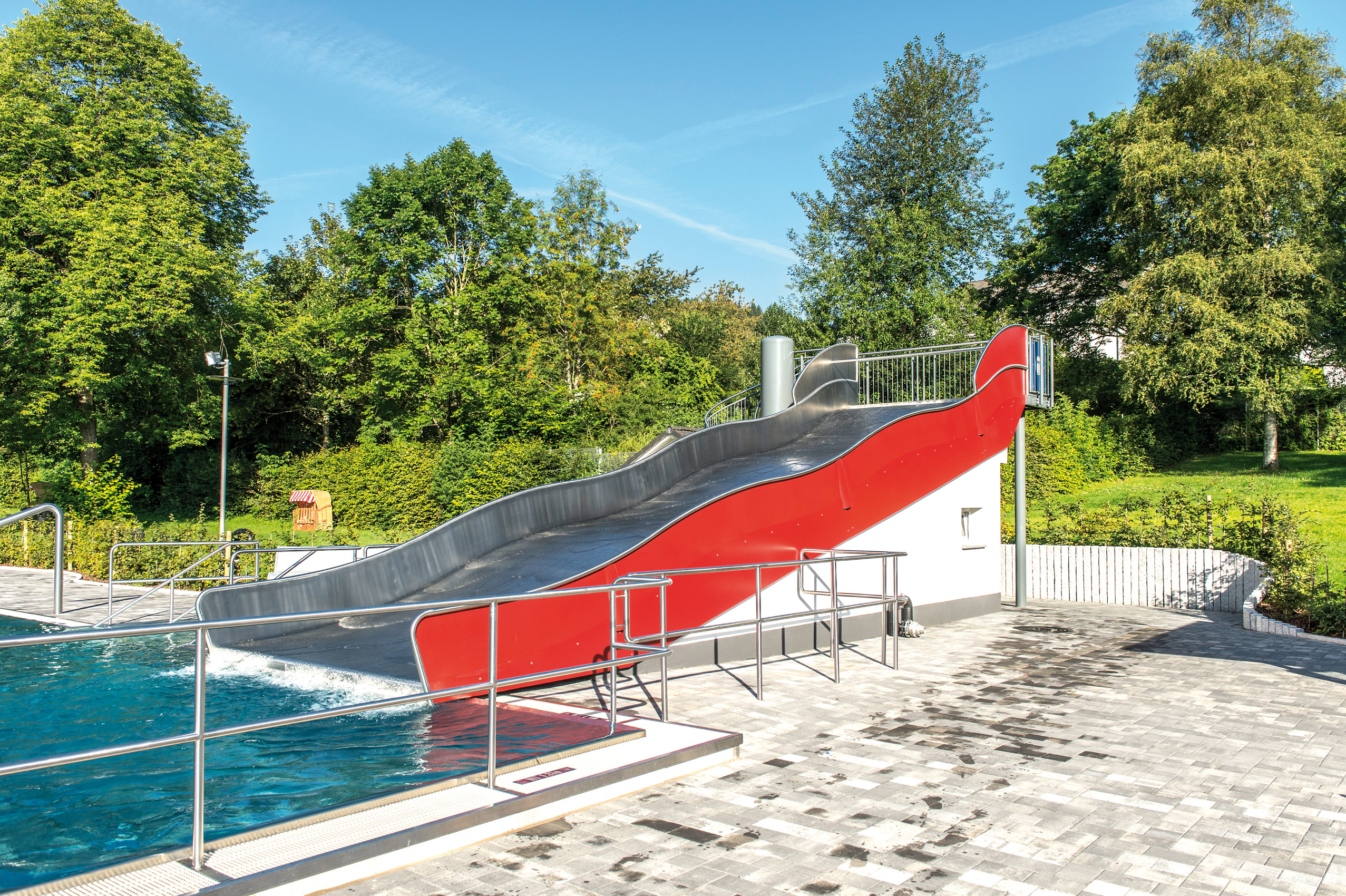 atlantics stainless steel slides open air swimming pool herscheid northrhein westfalen wide waves boxwater 137652