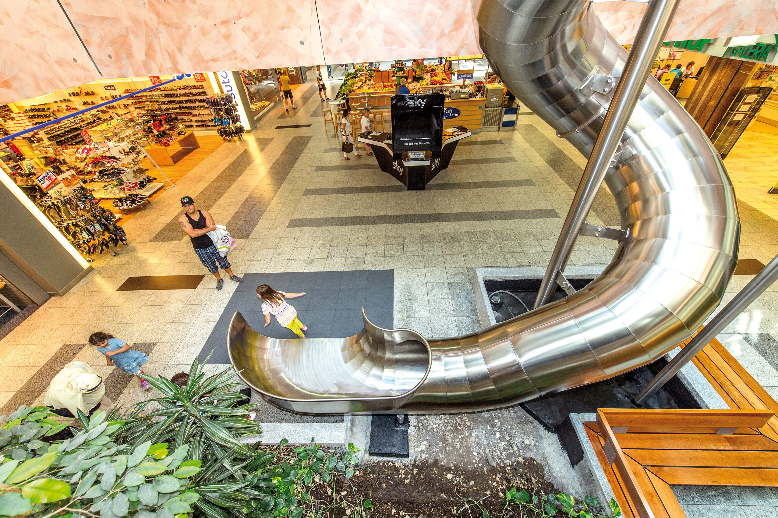 atlantics stainless steel slides shopping centre regensburg bayern shoppingcenter spiral 127343
