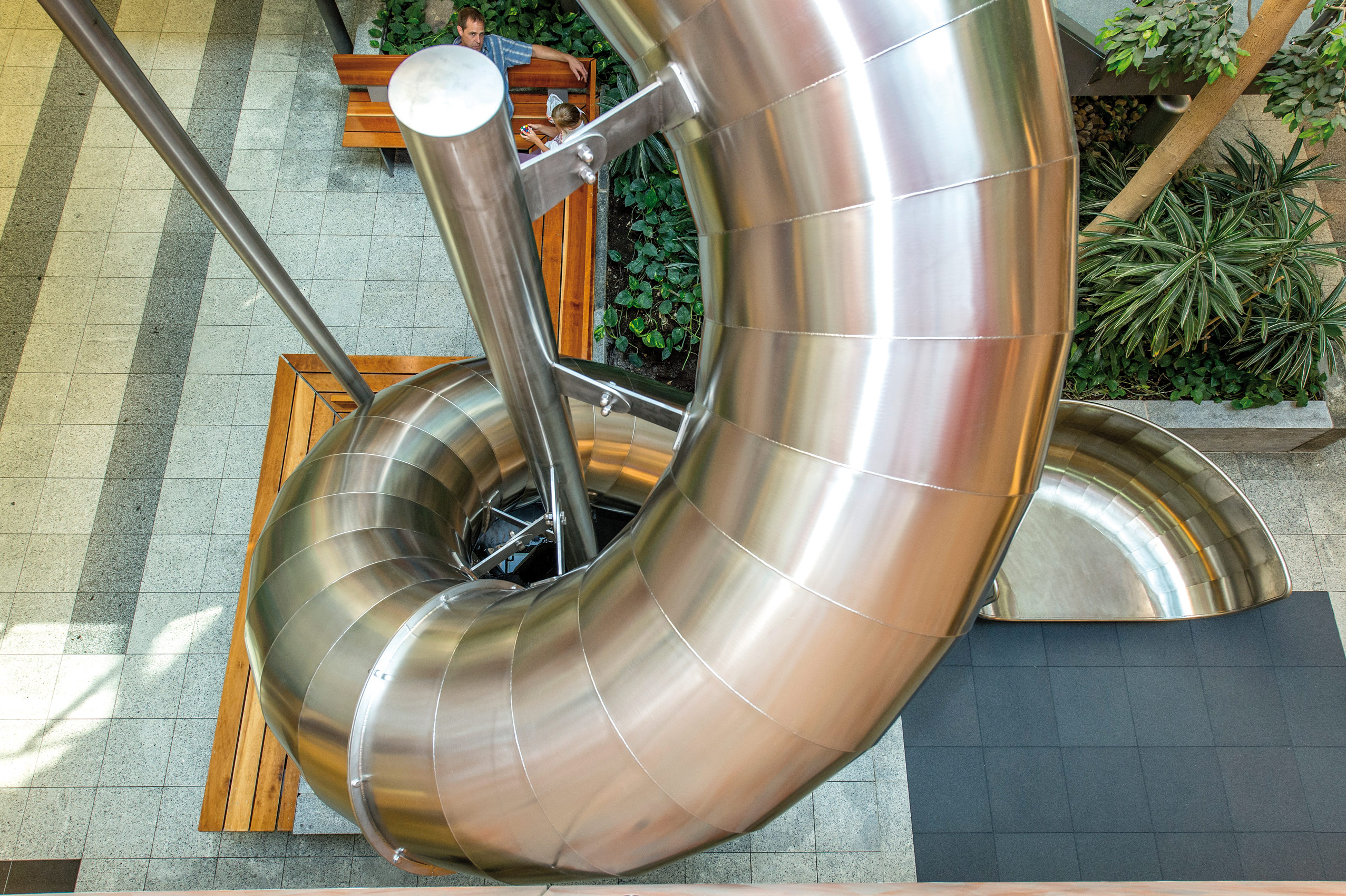 atlantics stainless steel slides shopping centre regensburg bayern spiral tunnel 127343