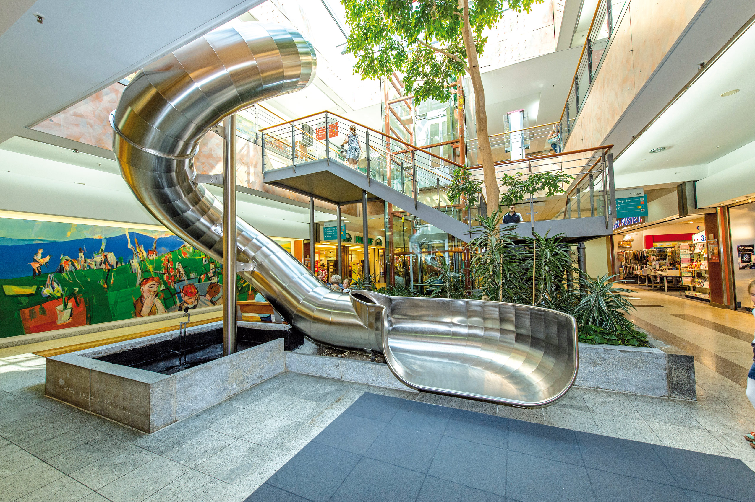 atlantics stainless steel slides shopping centre regensburg bayern tubes spiral 127343