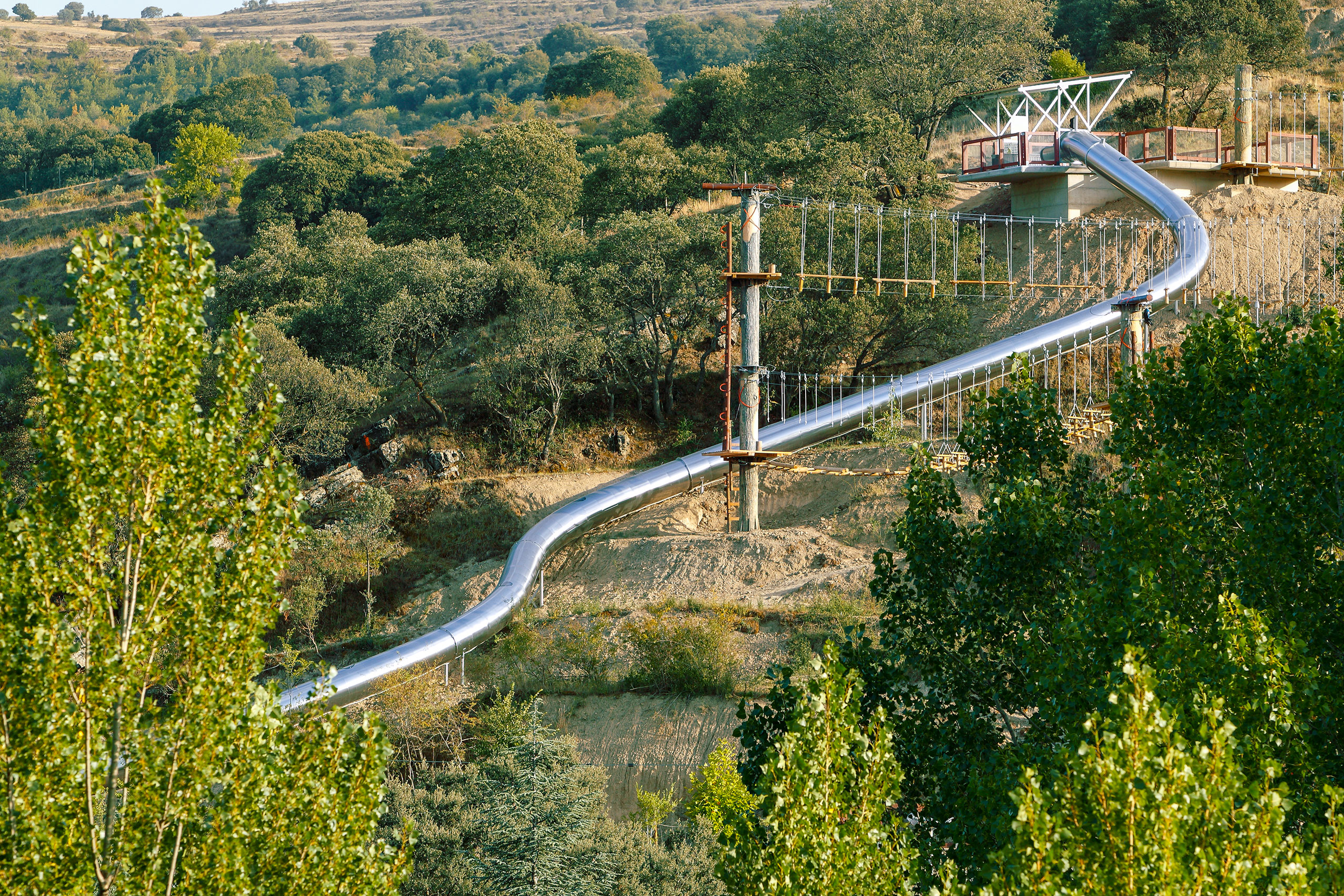 atlantics stainless steel slides the lost canyon enciso spain experience amusement parks hang mats tubes tunnel slope