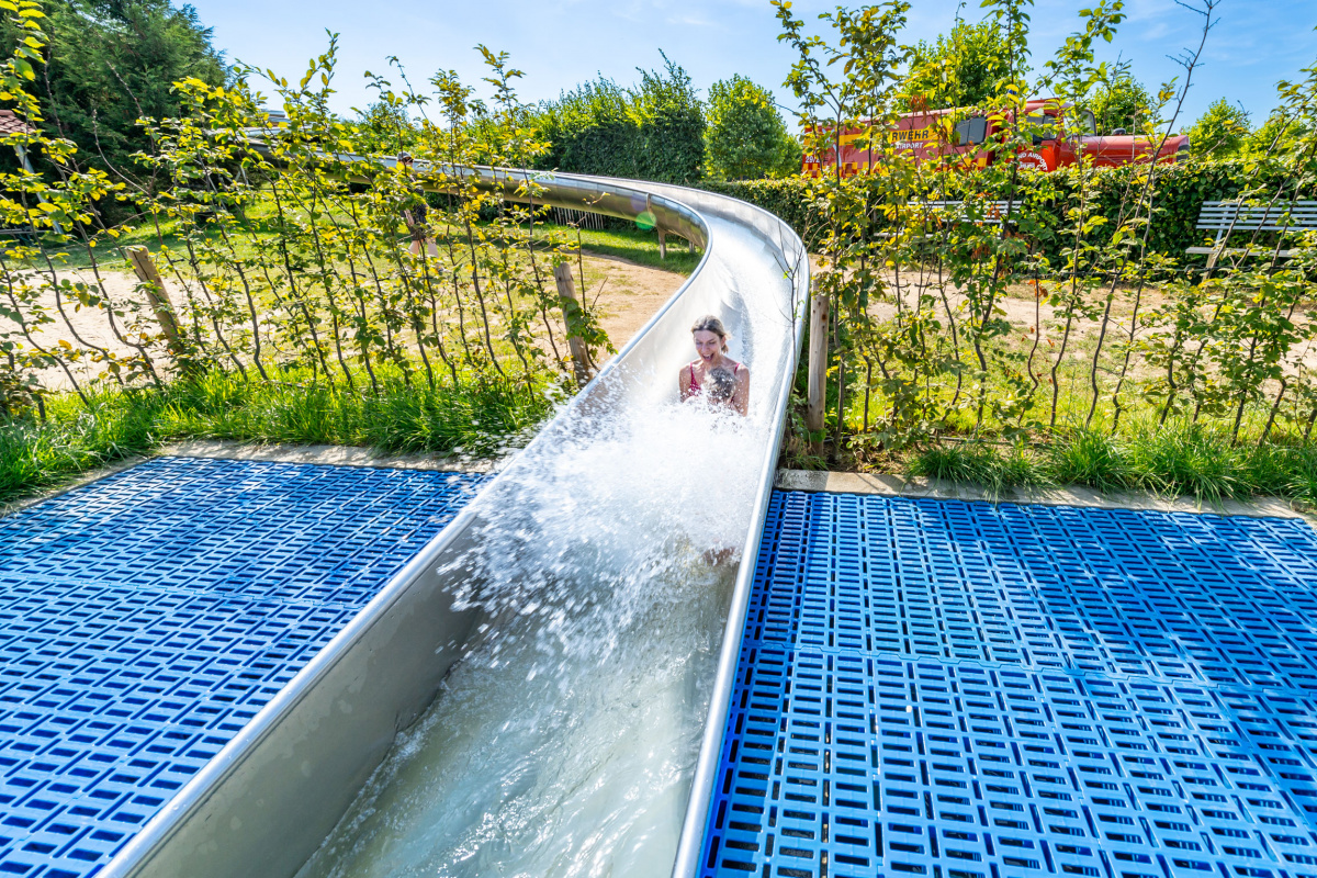 atlantics stainless steel slides amusement park irrland airport fire brigade kevelar water landing pool child