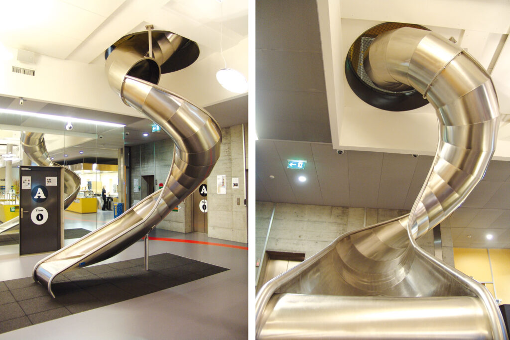 atlantics rustfri stålsklie hos Google i Zürich, en kontorsklie over 2 etasjer