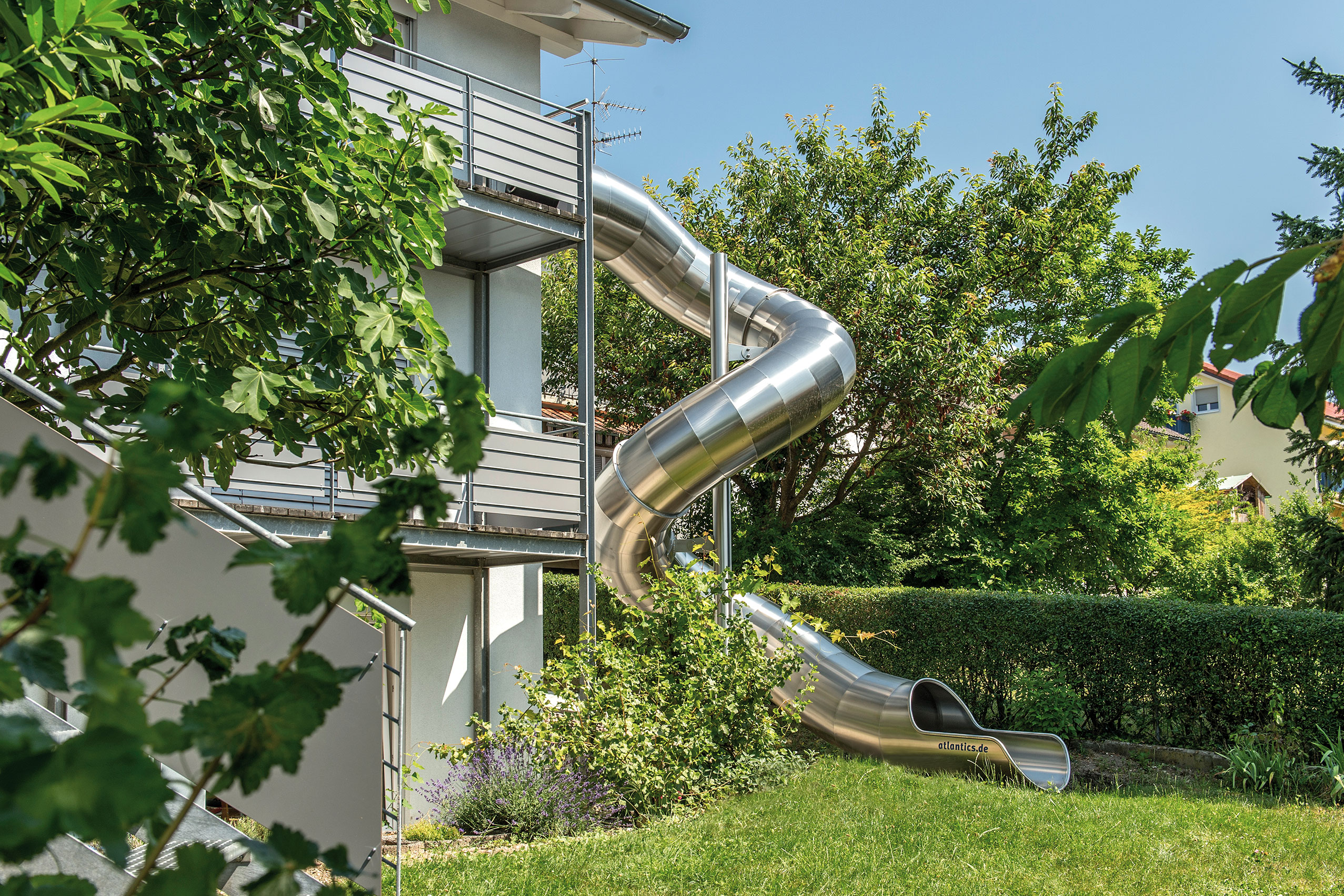 atlantics Rettungsrutsche aus dem 2. Stock der Kinderkrippe Waldshut-Tiengen