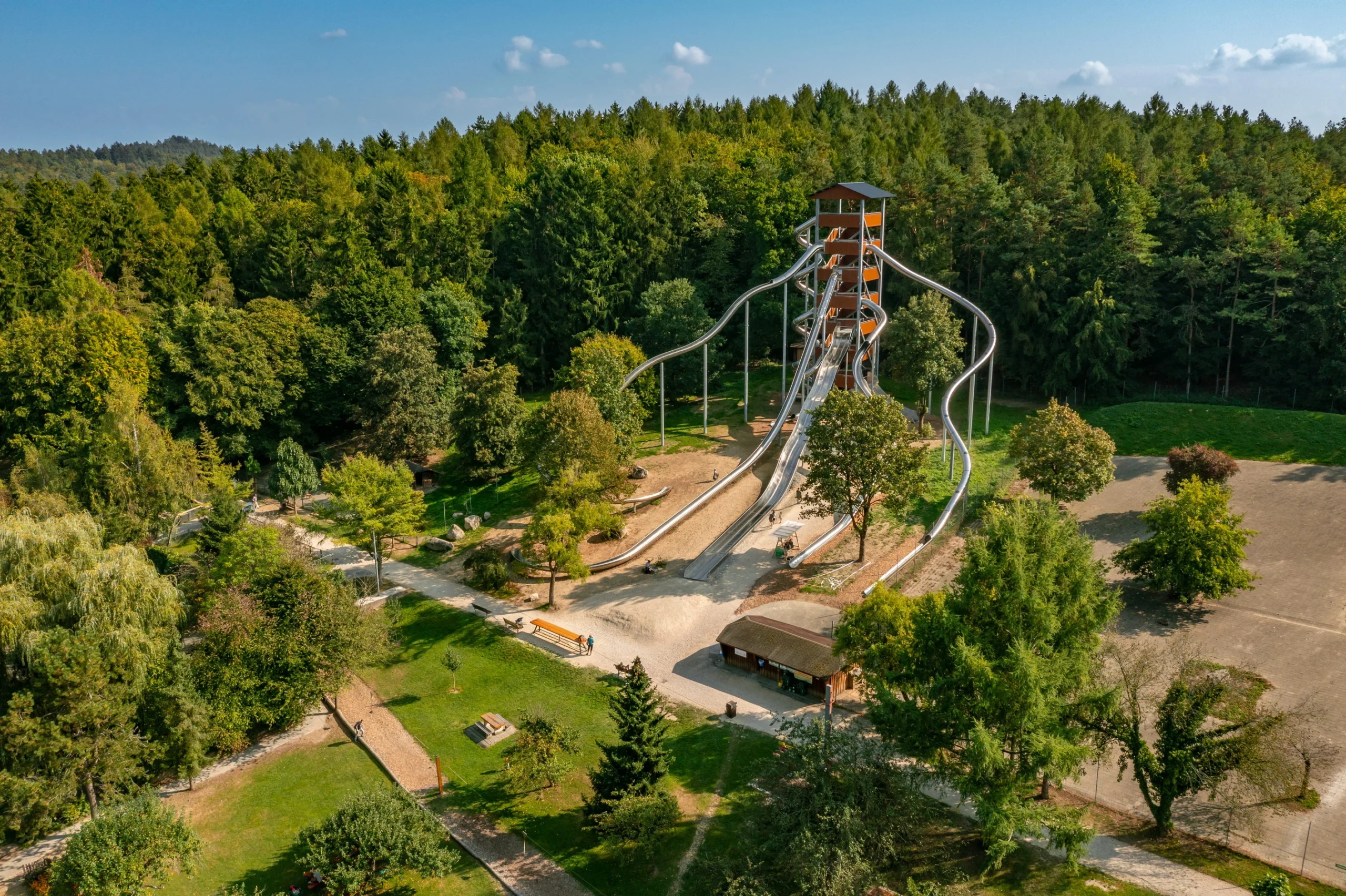 atlantics Edelstahlrutschen Rutschenturm im Wild- und Freizeitpark Allensbach in Baden-Wüerttemberg