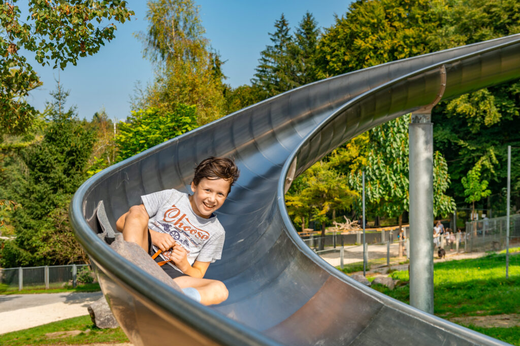 atlantics stainless steel slides Slide tower in the Allensbach Wildlife and Leisure park in Baden-Wüerttemberg