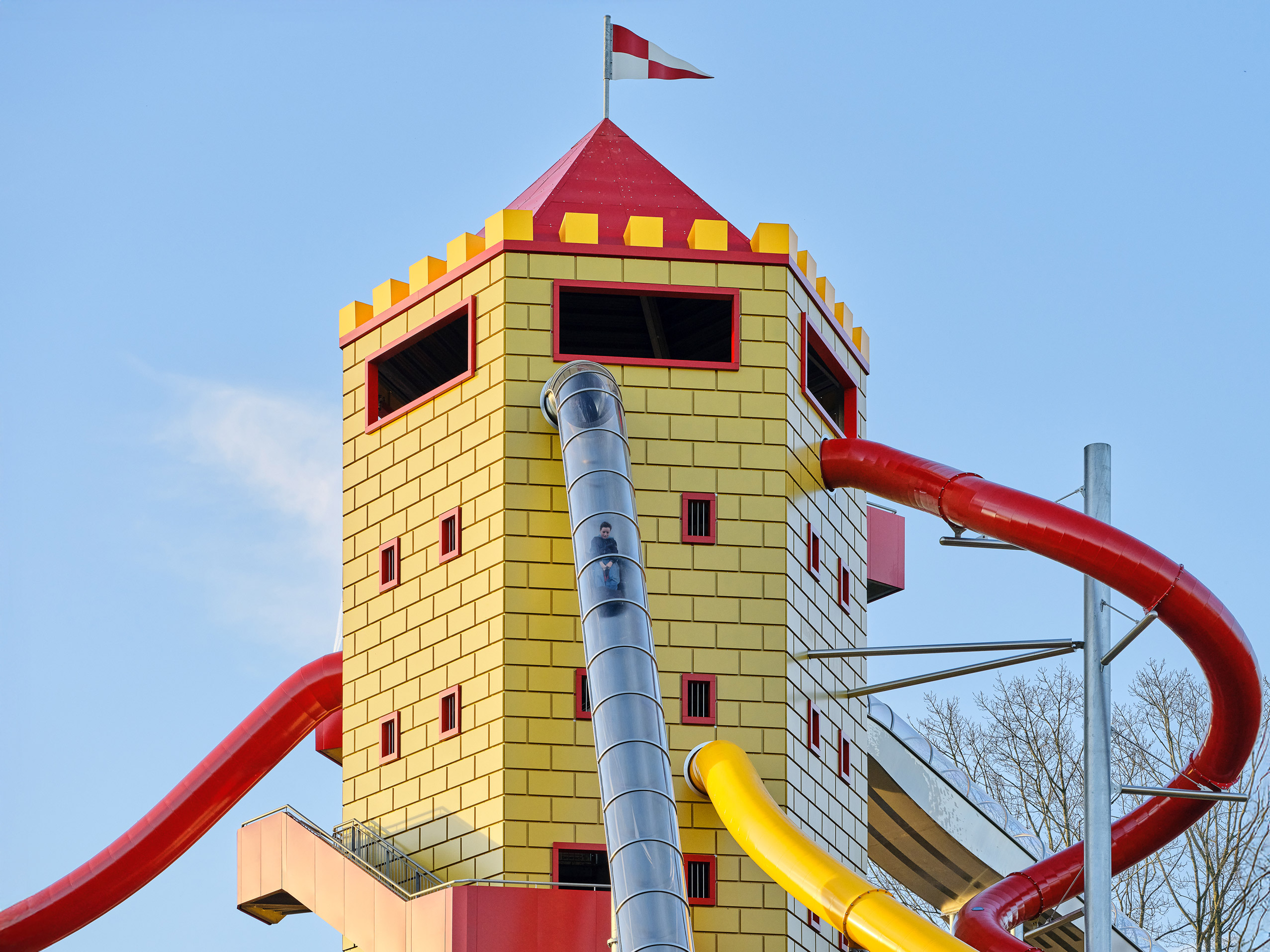atlantics Edelstahlrutschen am Rutschenturm im Freizeitpark Wildpark Frankenhof in Reken