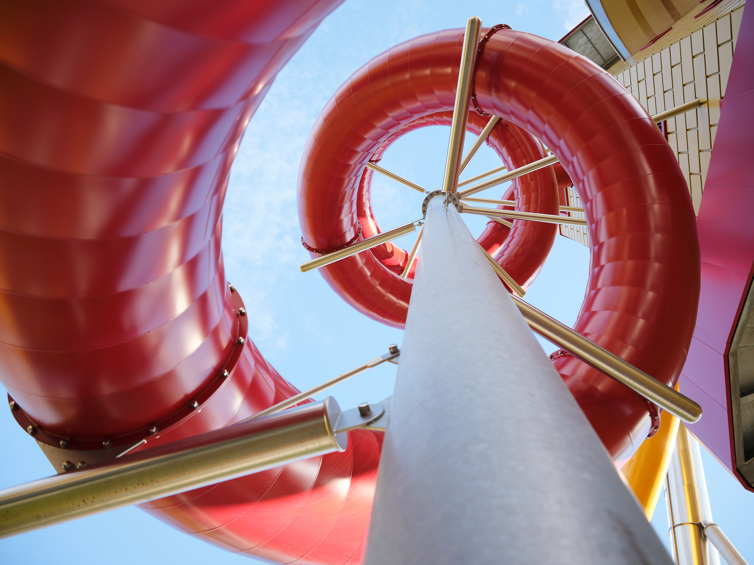 atlantics Edelstahlrutschen am Rutschenturm im Freizeitpark Wildpark Frankenhof in Reken