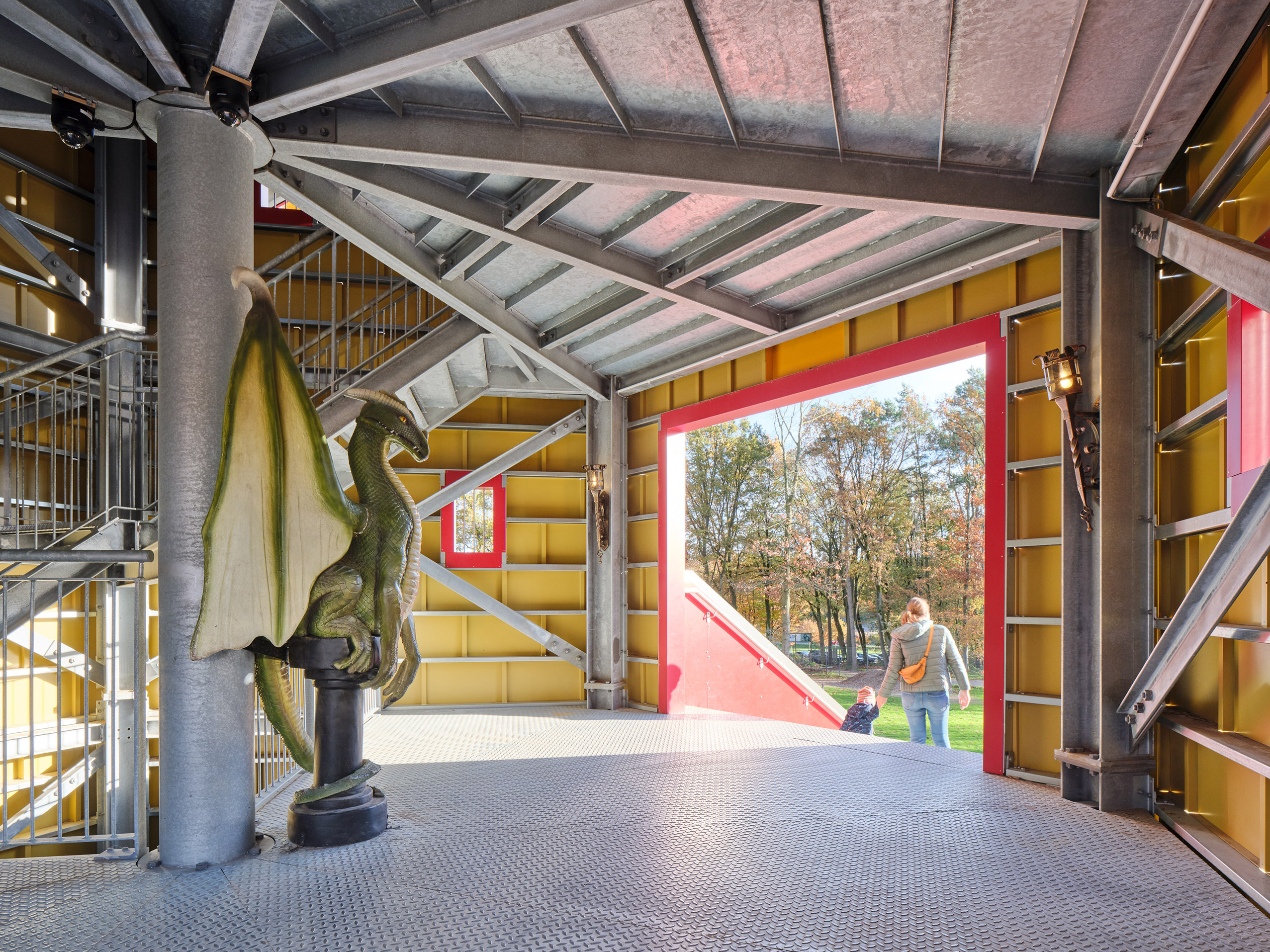 atlantics Edelstahlrutschen am Rutschenturm im Freizeitpark Wildpark Frankenhof in Reken